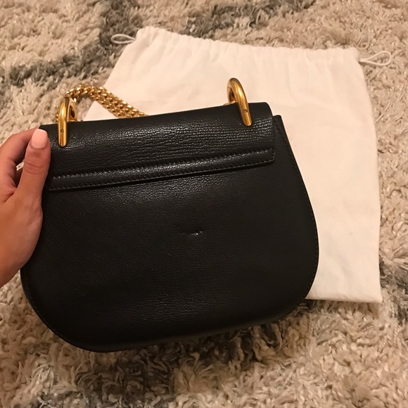 Chloe Drew Bag Black Leather Gold Hardware - Picture 6 of 8